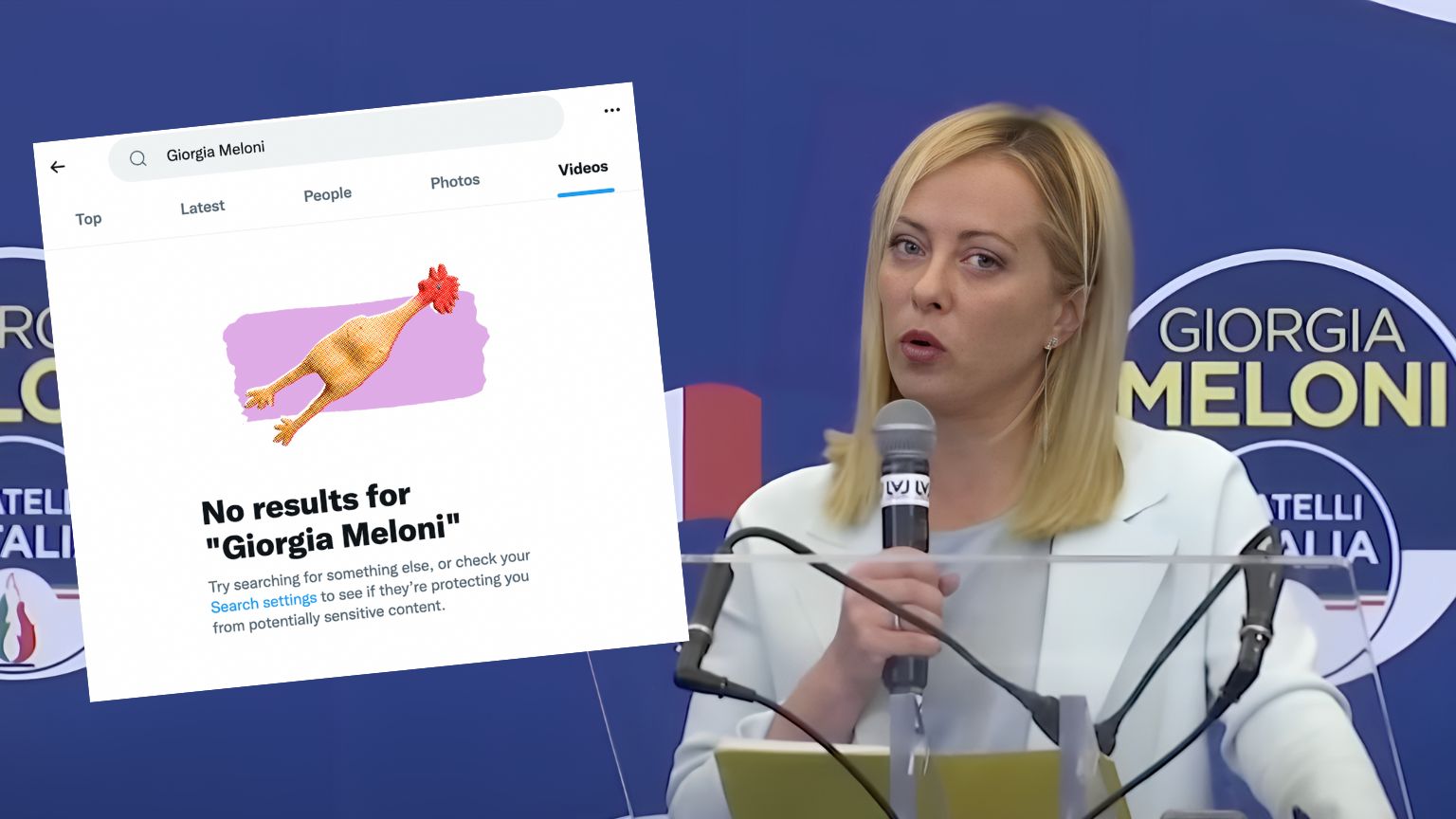Twitter hides all videos in search results for Italy’s next Prime Minister, Giorgia Meloni