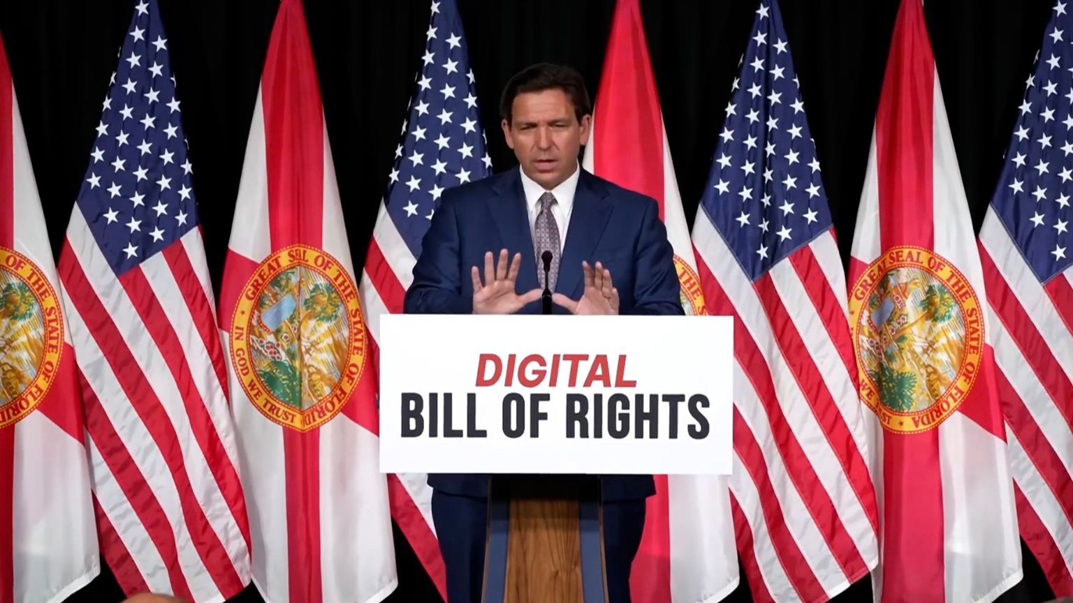 Florida Governor Ron DeSantis announces Digital Bill of Rights, protecting online privacy and free speech