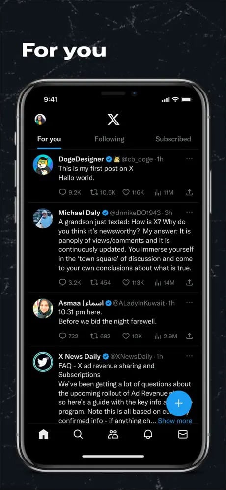 X Screenshot 1
