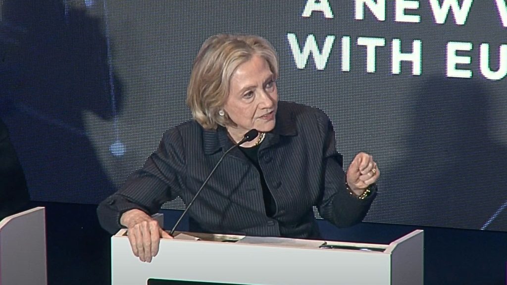 Hillary Clinton vs. the “Autocrats” (Except the Ones Throwing Meme Posters in Jail)